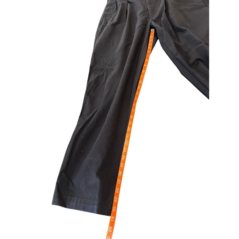 Polo Ralph Lauren Mens Black Pleated Chino Pants Cotton Trousers 34x31